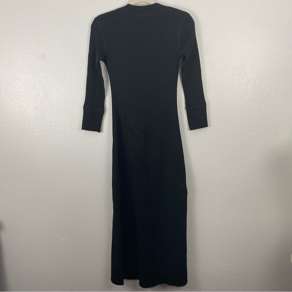 Theory Rib Florence Wool Sweater Black Maxi Dress - Picture 9 of 14